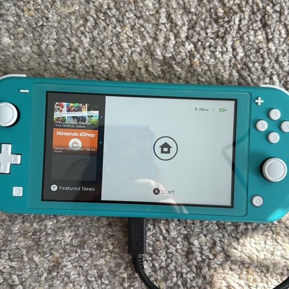 Teal Nintendo Switch Lite with matching Nintendo Animal Crossing Carrying Case - Picture 7 of 7